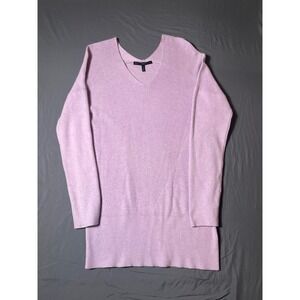 WHBM Lavender Cashmere‎ Blend Ribbed V-Neck Tunic Sweater Women's XL Soft Knit